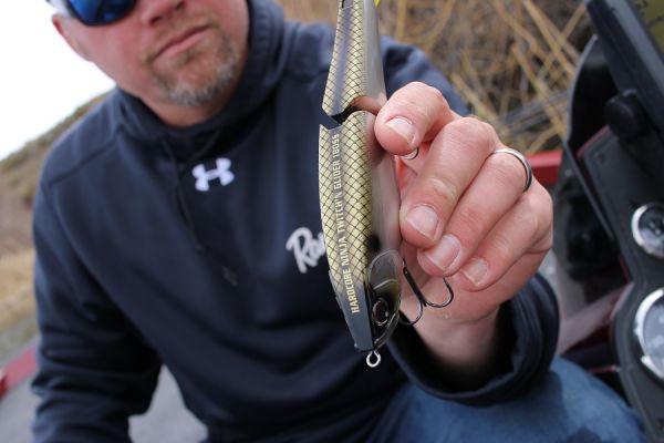 Duel Hardcore Twitch'n Ninja Glider
Clausen says this bait is both fun to fish and attracts big bass. He says another quality is that it is a great pre-fishing bait as bass will show themselves as they come to inspect the bait. He will mark those spots and come back when fishing a tournament.