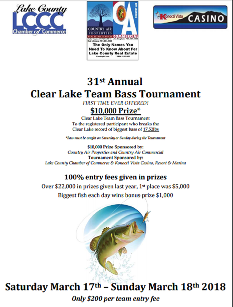 konocti vista casino Lake County Chamber has arranged for the biggest prize ever offered for catching a bass while fishing Clear Lake!.png