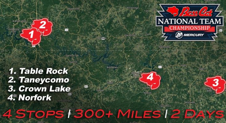 Photo: The 2017 Bass Cat National Team Championship Schedule is Shown
The Bass Cat National Team Championship&nbsp;is competitive bass fishing, like none other seen.
&ldquo;It is quite an event,&rdquo; said Franceschi. &ldquo;The teams fish one body of water for about 5 &frac12; hours, then travel to another body of water, fish another 5 &frac12; hours, turn in for the night, get up in the morning and repeat that format on two different bodies of water. The winners have the highest accumulated weight over all four bodies of water and the bodies of water change each year.&rdquo;
Along with the tournament, qualifiers also have a dinner with Pierce and tour the Bass Cat factory.
READ RELATED: Rossetti&rsquo;s Win Three Lakes in Two Days