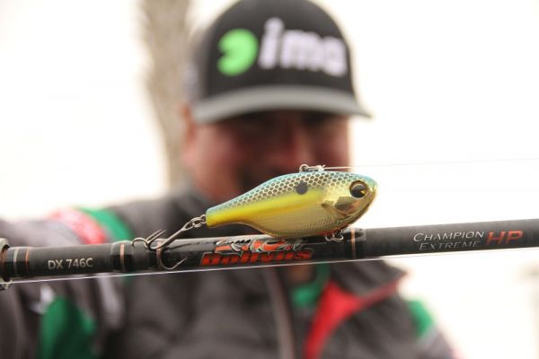 Rods, Reels, and Colors
When pressed for a handful of his favorite colors in this bait, Roumbanis couldn't pick just a few.
"They're all really good, honestly," he says. "I use them all in different conditions, but lately, the Hot Craw has been really good. Earlier this fall, the Shimmer Shad was awesome."
Roumbanis fishes this bait on the same rod and reel setup that he uses for shallow crankbaits like squarebills. His signature series from Dobyns Rods includes a squarebill rod that he says is perfect for fishing the Suspending Vibration.
"It is a 705 CB, a 7' rod with a great parabolic bend, so you don't pull it away from fish when you get bit," he adds. "That's the same rod I use for squarebill and it is also an excellent jerkbait rod."
For reels, he's a fan of slightly slower retrieves for the bait and prefers a 6.5:1 Sixgill Hamarr.
The ima Suspending Vibration is a unique lipless crankbait in that it suspends instead of sinking. This opens up many more situations to throw it and mixes the best properties of this lure style with the suspending jerkbaits that are must-have lures for cold-weather fishing.
READ RELATED: Trout Fish the Trout Lakes with Josh Parris