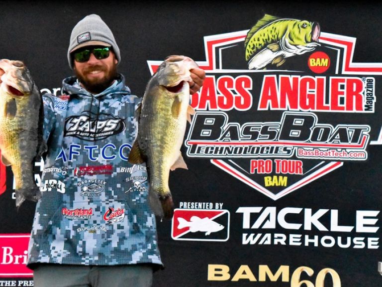 Austin Bonjour Blasts Clear Lake for Nearly 30 Pounds to Lead BAM Super 60 Championship - I targeted fish that were eating bait in 5- to 30-feet of water with a mix of reaction and finesse baits.