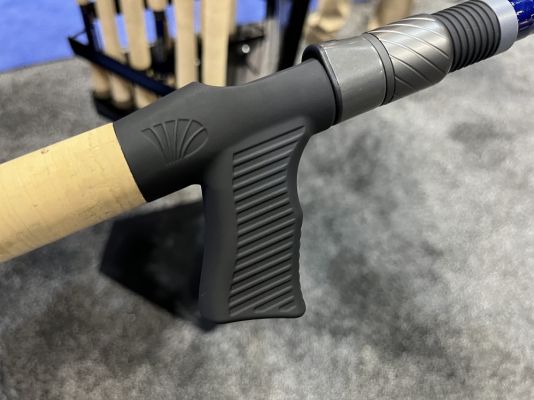 &nbsp;
GRASP Reel Seat
One of the most talked about new items at ICAST was the unique handle on the St. Croix rods. It gives a new meaning to "pistol grip," and it's a St. Croix exclusive. While it may look unusual or unnecessary, it has a solid feel and makes sense for throwing big baits and maybe even deep cranking.
The design is patent pending for St. Croix and provides excellent ergonomics and control. It's also available on their pike and muskie rod models and was built for better control during casting and retrieving heavy baits. It also helps tremendously when fighting big fish. It's said to reduce the wrist fatigue that happens, which we all know can happen when fishing with heavy lures all day and fighting powerful fish. In your hand, it also has a soft feel that they call the SoftTouch coating.
It was meticulously designed to stay tacky with excellent grip, even when wet. It's a unique design with plenty of thought put into it and if it's a success, other rod makers are sure to follow.
&nbsp;