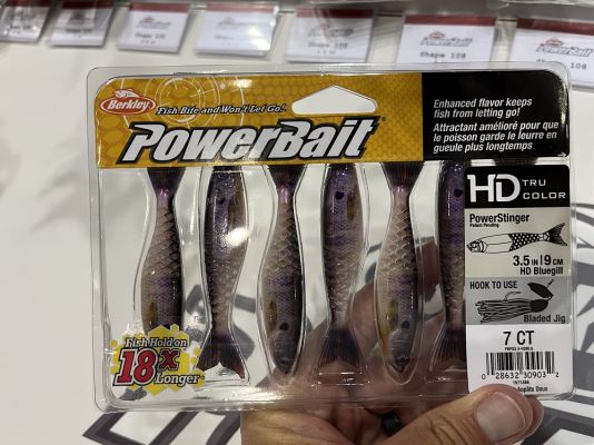 ICAST Awards: Slobberknocker and Power Stinger
Berkley unveiled the new Slobberknocker, a unique vibrating jig unlike others on the market that won the "Best Freshwater Hard Lure" award. It has a head-to-blade connection that gives the bait a unique sound because there is so much contact between the head and blade. It was built to do better in vegetation, a great place to throw a vibrating jig.
They include hand-tied skirts with PowerBait scent built right into them and the hook is a super sharp Fusion19. The Slobberknocker comes in some great colors and will initially be available in 3/8 and &frac12;-ounce models.
Designed to fit on the back of the Slobberknocker, the new Power Stinger swimbait won the award for "Best Freshwater Soft Lure" at ICAST. It has a realistic look and honeycomb molding technology for more action throughout the entire body. The bait has a dense head for durability and easy rigging and includes Berkley's proven PowerBait formula. The Power Stinger comes in two sizes, 3-1/2 and 4-inches.