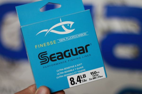 Finesse
The first thing you will notice about Finesse is the specific pound test offerings. 5.2, 6.2, 7.3 and 8.4 are not your standard pound tests; but, it was designed that way.
It allows anglers to slightly go down or up a size and get the precise line they need for the situation. It is a double-structure fluorocarbon meaning two custom resins are combined to give it a small diameter and great knot strength.