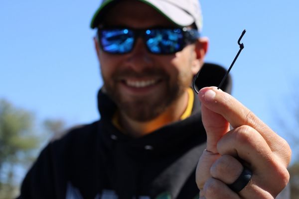 Mustad Grip-Pin Big Bite Soft Plastics Hook
This hook has a wider gap than traditional worm hooks and better fits bulky plastics.