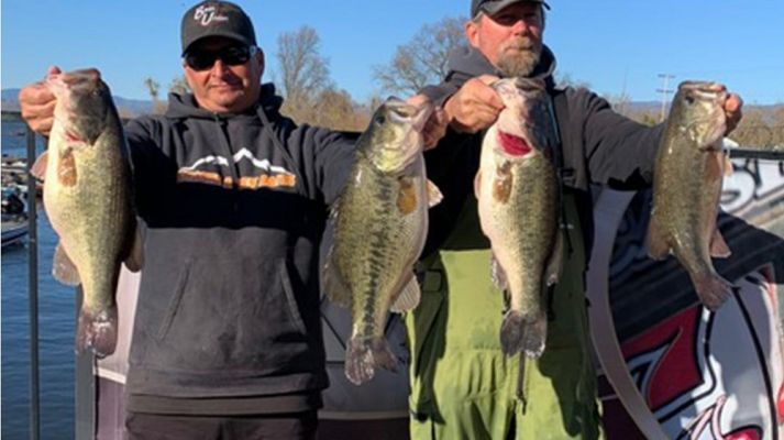 February California Team Event
In early February, Zanotelli and Michels won their first event on Clear Lake and did so with Alabama-Rig.
&ldquo;We were using relatively small baits for Clear Lake and added 3.3 and 3.8 Keitechs to the rig,&rdquo; Michels said. &ldquo;We weren&rsquo;t fishing really deep, around 12- to 18-feet of water, but the areas were super rocky. The jighead weight also weren&rsquo;t very heavy and the key was to get the rig to just glide over the rocks making slight contact with the bottom and just barely ticking it.&rdquo;
They opted for a &frac14;-ounce jighead in the middle, two 1/16-ounce jigheads, and the two dummy baits to complete their rig.
According to the team, one key was having the right line for the job that would aid with casting while increasing sensitivity. They chose a 40-pound&nbsp;P-Line TCB&nbsp;8 Teflon Coated Braided Line with a leader of 17-pound&nbsp;P-Line Tactical&nbsp;fluorocarbon.
&ldquo;That braid ties knots really well and also doesn&rsquo;t get tons of wind knots like some braids out there,&rdquo; Michels said. &ldquo;With an FG Knot, you can use that heavier braid and fluorocarbon combination and not have any issues casting a long distance.&rdquo;
Michels said the braided line greatly aided their ability to detect bites in the cold-water temperatures.
&ldquo;That was the only thing we used all day and the bites were not really that aggressive,&rdquo; he says. &ldquo;They would just load up on it and you needed to be able to tell the difference between when the bait was ticking the bottom and when a fish was on it.&rdquo;
For the win, they took home $6,500 after weighing a seven-fish limit of 33.35-pounds. They had a big bass of 6.40-pounds and filled out their limit with quality bass.
&ldquo;They were all good ones between five pounds and our biggest one,&rdquo; he recalled. &ldquo;The A-Rig is hard to beat that time of year, but the key was to be ticking the bottom during your cast. That&rsquo;s the key between getting bit and not catching anything.&rdquo;
&nbsp;