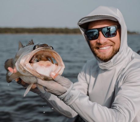Protect Those Hands
Over the years, Palaniuk has become a big fan of wearing gloves while fishing to protect his hands from the elements.
"The SolarFlex SunGloves are the best I have found," said Palaniuk. "For one, they hold up really well, and I like the open palms with half fingers. That lets you still have direct contact with your rod and reel and the fingers are still exposed, so you have full dexterity for things like tying knots."
He likes the added protection for his hands for someone who spends as much time on the water as he does.
"That's always been a problem with fishing so much," said Palaniuk. "The sun tends to dry out your hands if you don't protect them. That's actually detrimental to your fishing because you start to lose some sensitivity."
&nbsp;