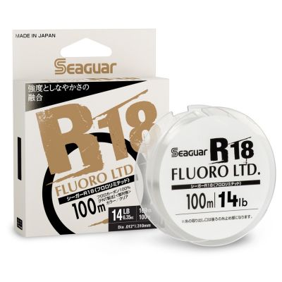 Seaguar R18&nbsp;Fluorocarbon mainline
R18 fluorocarbon is a line designed for excellent casting and performance and with Seaguar's exclusive double-structure process with two custom Seaguar 100% fluorocarbon resins to create a line with exceptional knot and tensile strength. It's incredibly soft and supple for excellent casting distances. R18 is offered on 100-meter spools, which is 109 yards and available in 4 through 20 lb. tests, including nontraditional sizes: 5, 7, and 14 lb. tests.
Palaniuk says the real-world applications for this line are endless, but he's found it exceptional for moving baits like suspending jerkbaits. "You get extreme strength, but it's still soft and manageable at the same time," he began. "I've found that you can go down one size and still have the strength of a higher-rated line. Using a smaller diameter line is critical with jerkbaits so you get better-cutting action, more roll and flash from your bait, and you'll also get another foot of diving depth."
&nbsp;