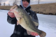 Big largemouth while ice fishing