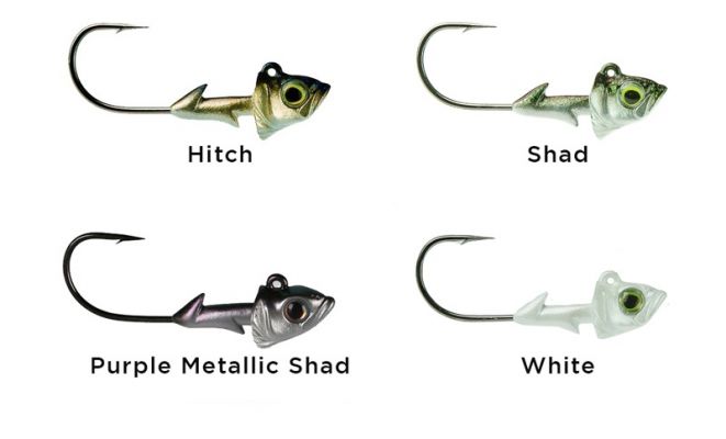 Revenge Swimbait Hedz - $5.99
There are plenty of choices when it comes to jighead swimbaits, but the Revenge Swimbait Hedz are one of the best. Everything about them is top-quality, and they come in all of the sizes you will need.
The realistic finishes of them make them a perfect pairing for any swimbait that you like to throw. They come with sharp Mustad Ultra Point hooks, and one of the best features of the jighead is the double, reverse collar to keep your swimbait secure and helps to preserve those expensive Keitech Swing Impact FAT baits.
Terminal tackle may not always be the most glamorous when it comes to fishing tackle, but it is essential. It is the nuts and bolts of bass fishing, and having plenty of quality products is always a good idea.