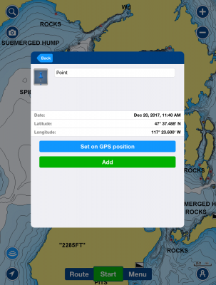 Create Markers (Waypoints)
Marking spots can be done from your couch by creating Markers on your app. Also, with new wireless enabled Lowrance units, you can share waypoints and Markers between the app and graph with Plotter Sync.