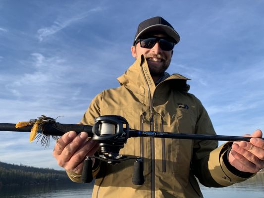 When fishing during the winter, no matter where he finds himself, Bassmaster Elite Series pro Brandon Palaniuk knows that he can count on three lures. A standard casting jig, drop-shot rig, and small swimbait can cover his needs and help him catch cold-weather bass.
His three picks are versatile enough that he can fish them at various depths, around different types of cover, and at any speed he chooses.
#1 Green Pumpkin Jig
The standard jig in Green Pumpkin could really make a top-baits list for any season of the year, and the wintertime is no different for Palaniuk, who said that he always has one rigged and ready to go.
&ldquo;The first one I would pick, and not in order of effectiveness, would be a &frac12; ounce Molix Kento jig in one of the Green Pumpkin hues. What makes those colors so good is that they can imitate both crawdads or bluegill,&rdquo; Palaniuk said. &ldquo;I also like the Green Pumpkin flash because it also shines and flashes like a shad with the silver that is in it.&rdquo;
Palaniuk also likes the jig because it can be fished just about anywhere.
&ldquo;I may be flipping deep docks, or targeting wood cover, and it works great in both places. I can also cast it and drag offshore if I need to,&rdquo; he said. &ldquo;I like to fish it on a 7&rsquo;6&rdquo; heavy Alpha Angler Hitter rod with the 8.1:1 Daiwa Tatula Elite P/F reel spooled with 20-pound Seaguar Tatsu fluorocarbon.&rdquo;
The P/F reel he mentioned is designed for flipping and pitching, but he believes it is useful for all types of fishing when it comes to jigs.
&ldquo;It has a longer handle and bigger knobs, and that can be a big benefit, even when fishing offshore. You are using a big rod, stout hook, and heavy line, and the bigger handle allows you to control the fish better. Especially when you go up to the high-speed version because normally with a higher speed reel, you lose some winching power, but you can offset that with the bigger handle.&rdquo;

&nbsp;