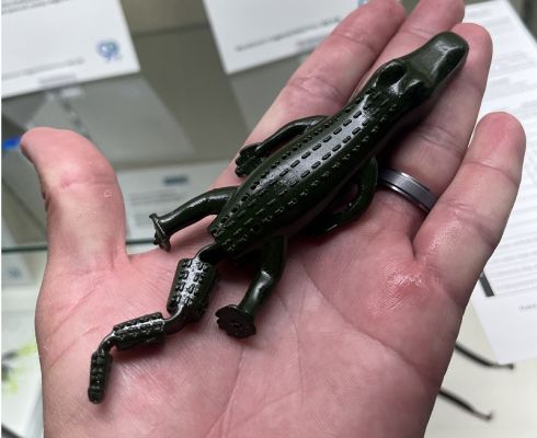 Lure &ndash; Alex the Gator from Natural Selection Lures
In the dozen ICAST shows I&rsquo;ve attended, I&rsquo;ve seen lures that imitate ducks, bats, spiders, turtles, and all sorts of crazy things. But I have not seen a gator imitating bait until this year.
I don&rsquo;t know how this bait swims or performs, but I&rsquo;m sure it will work in the right situation. It&rsquo;s a thick bait with segmented tails designed to swim along the surface like a baby alligator.
While many of the same players won the awards this year, five more received my vote for the unique new product at ICAST 2023. It&rsquo;s too early to tell if these unicorns will ever make it to the big time, but they are certainly different.