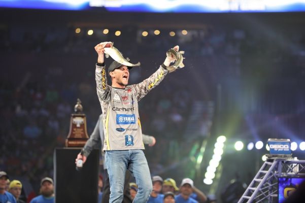 Photo Credit: PointClickFish.com
Jordan Lee wins Back-to-Back Classics
In 2017, Jordan Lee shocked the world with a remarkable comeback at the Bassmaster Classic on Lake Conroe in Texas. He was down, but not out and weighed a giant stringer to win the event. This year, he did something similar and again walked away with the biggest prize in bass fishing.
The 2018 event was staged at South Carolina&rsquo;s Lake Hartwell and going into the final day he was in 6th place. It turned out to be the same result as the previous year, and he was once again able to hold the Bassmaster Classic trophy above his head.
He was a rising star in professional fishing before his first win, a superstar after his Conroe win and may now have risen even higher after winning two Classics in a row. He has a chance to have the first ever &ldquo;three-peat&rdquo; at the 2019 event.
READ RELATED: Predictions for the 2019 Bassmaster Classic