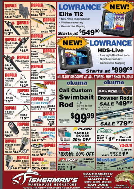 fishermans Warehouse dec holiday sale lowrance rapala and more.png