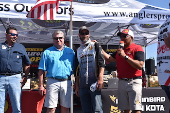 Tracker Marine officials were on hand to award Josh Parris a $1,000 BPS gift card for being the highest finisher in a Tracker boat!