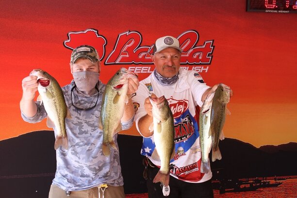 2020 WON Bass U.S. Open Day One Leaders AAA Leader Luke Spreitzer and Pro Tom Nokes.JPG