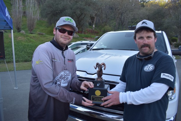Shane and Austin Cowley won the Lasher's Elk Grove Ram - "Guts &amp; Glory" Big fish award with a 6.19 pounder that earned them $800 cash!