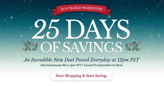 Tackle Warehouse All 25 Days of Savings Revealed. 10% Off Gift