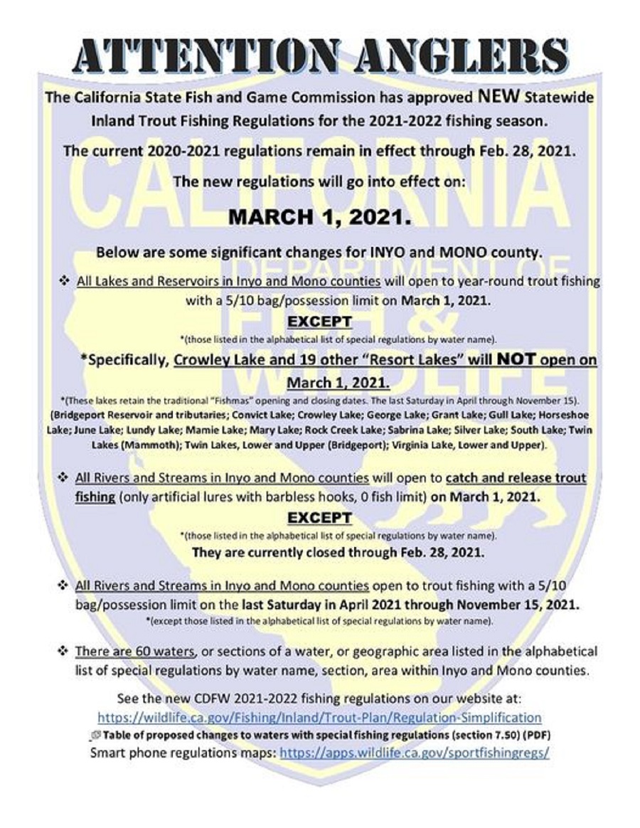 New Statewide Inland Trout Regulations