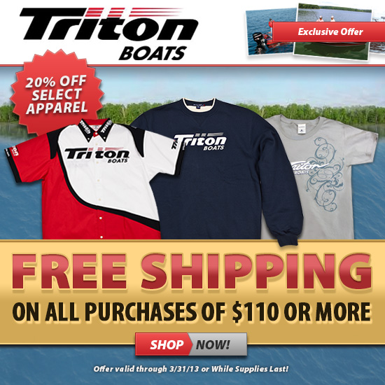 Triton Boats Online Store Take 20 Off Selected Products Plus Free