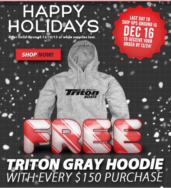Limited Time Holiday Deals from Triton Boats Apparel!